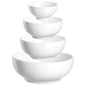 DOWAN Serving Bowls, Mixing Bowl Set, 90/39/26/10 Ounces Mixing Bowls for Kitchen, Soft White Serving Set, Serving Bowls Set of 4, Ceramic Bowl Sets for Eating Different Sizes - size: Various Sizes