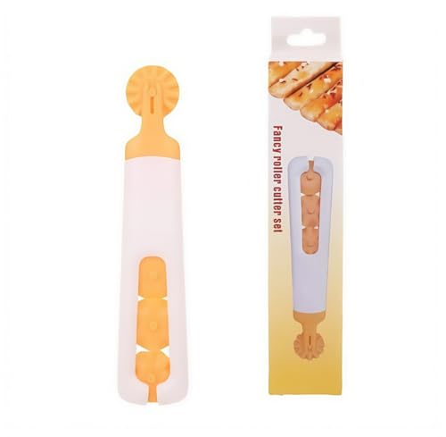 4-in-1 Safety Pasta Cutter Wheel, Rounded Blade Non-Slip Handle, 6.1in