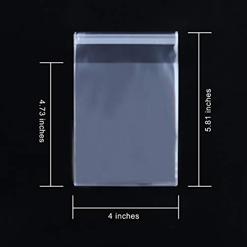 NEOACT 400 Pcs 4"x4.73" Clear Resealable Cellophane Bags Good for Bakery, Candle, Soap, Cookie Poly Bags - size: 400 Count (4"x4.7")