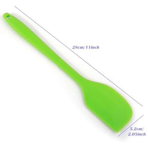 4 Pcs Silicone Spatula Set, 11inch Food Grade Rubber Spatulas, Upgrade Strong Handle with Ergonomic Grip, Heat Resistant Up to 450°F for Nonstick Cookware, Cooking, BPA Free, Dishwasher Safe