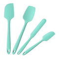 Doosu 600°F Heat Resistant Silicone Spatula Scrapers (Set of 4, Aqua Sky) - color: Aqua Sky, size: Set of 4
