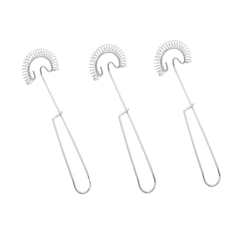 Pokinge 3 Pcs Egg Beaters, Stainless Steel Egg Whisk Spring Milk Blender Multifunctional Baking Pastry Tool Manual Kitchen Cooking Accessories