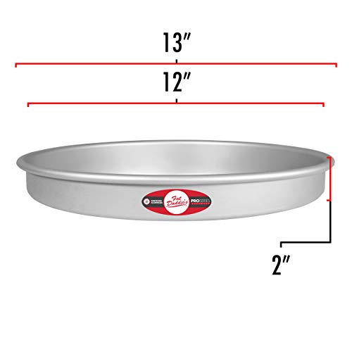 Fat Daddio's Anodized Aluminum Round Cake Pan, 12 x 2 Inch (Pack of 2) - size: 12 x 2 Inch, Set of 2, style: 2" Depth