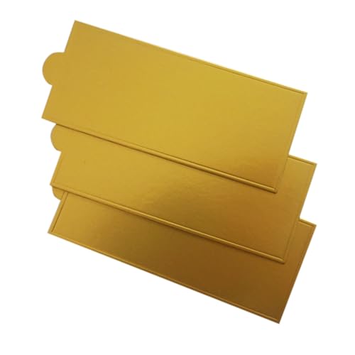 100 Pcs 4.72"x2.05" Rectangle Cake Boards, Golden Mousse Bases - size: Bigger rectangular - Gold