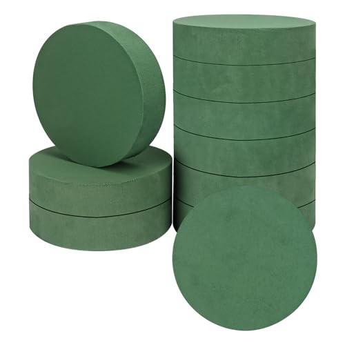 IHDYPPEW 10 PCS Superior Floral Foam Blocks, 6.5 Inch Large Dry Green Foam for Flower Arrangements Exquisite Flower Arrangements- Round Oasis Foam Blocks for Florists and Craft Lovers - size: 10 PCS 6.5 Inch