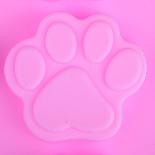 2 PACK Combo Mini & large Silicone DOG Pet Animal Paw Print Ice Cube Chocolate Soap Candle Tray Mold Party maker
