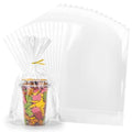 100Pcs Clear Cellophane Bags, Flat Bottom, with Twist Ties - size: 9.8x14 Inch (Pack of 100)
