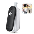 ODSD 2 in 1 Mini Bag Sealer - Heat Seal and Cutter with Lanyard, Portable Handheld Chip Bag Sealer for Snacks, Candies, Food Storage (Batteries Included) - color: Black/White