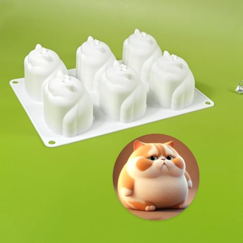 mostsom Cake Silicone Mold Cute Cat Shape Chocolate Covered Pop Molds for DIY Cake Cores, Cakepucks, Tarts, Cupcakes, Cheesecake, Mousse Desserts, Cookie Mould, Nonstick & Easy Release (F_ Cat) - size: F_ Cat