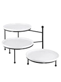 Tiered Serving Tray for Party, 10 Inch Dessert Display Stand, Black - color: Black