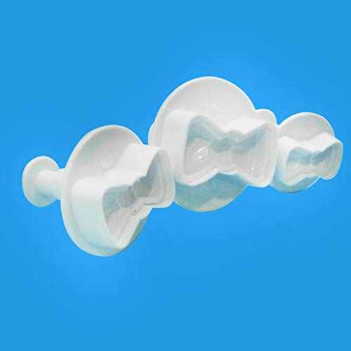 3Pcs/Set 3D Bowknot Shape Fondant Plunger Cutter Cookie Stamp