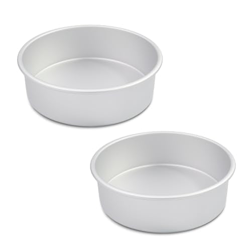 9 x 3 Inch Round Cake Pans Set of 2, Aluminum Round Cake Tin, Baking Cake Pan for Wedding, Party, Family Occasions, Chocolate, Bread. (Round, 9×3 Round Cake Pan, Set of 2) - color: Silver, size: 9 x 3 Inch Round Cake Pan, Set of 2