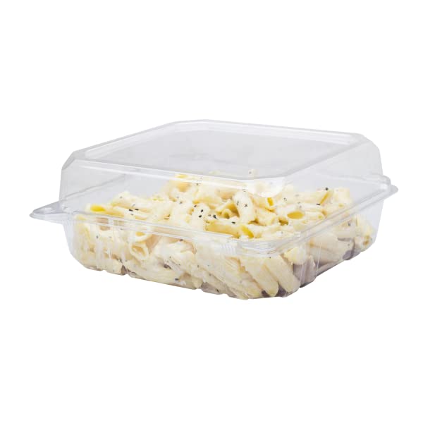 Karat Clamshell Take Out Food Containers [8"x8" - 250 ct] Durable, Stackable, Crack-Resistant To Go Boxes | Clear