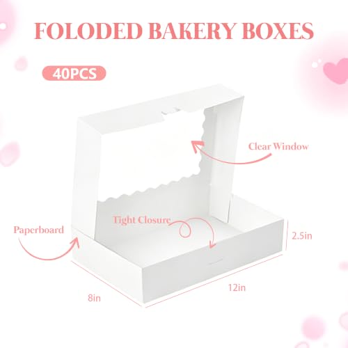 40 Pack Cookie Boxes,12x8x2.5 Inch - size: 12x8x2.5 Inch
