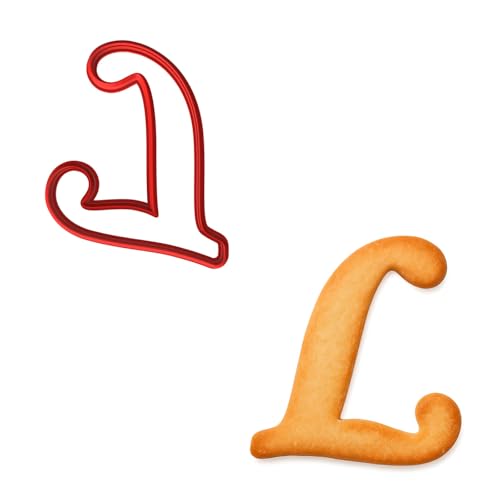 Mighty Gadget Fancy Cursive Letter A to Z Cookie Cutter - 4" Tall Alphabet Baking Mold (Random Color) (L) - color: L