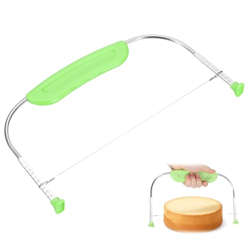 uxcell Cake Cutter Slicer Leveler with Plastic Handle Green - color: Green