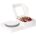 Moretoes 20 Set Cake Boxes, 10x10x5 Inches Tall White Square Bakery Boxes - size: 20pcs-10*10*5in