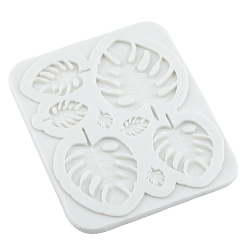 Tropical Leaf Silicone Mold Monstera Leaves Fondant Mold Set of 3 - color: Style E