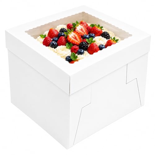 NPLUX 2 Pack Halloween Bakery Boxes, 12x12x8 Cake Boxes for Custom Cakes