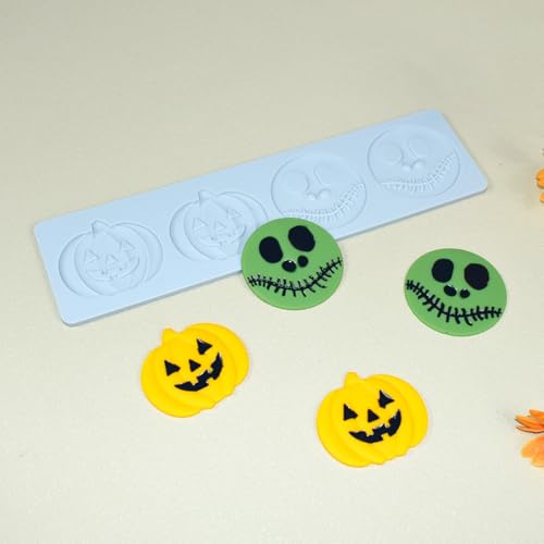 Silicone Lace Mold, Flexible Baking and Chocolate Decorating Mold,Pumpkin Skull Cake and Candy Mold for Handmade Desserts (H_ Pumpkin) - size: H_ Pumpkin