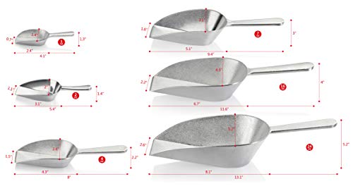 New Star Foodservice Cast Aluminum Flat Bottom Scoop, 16-Ounce, Silver - size: 16-Ounce