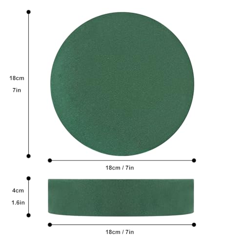IHDYPPEW 10 PCS Floral Foam Blocks, 7 Inch Large Dry Round Green Floral Foam for Flower Arrangements, Perfect for Crafting, Floral Arranging, Weddings and Floral Creation - size: 7 Inch