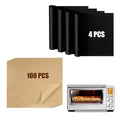 4 Pcs Air Fryer Liners and 100 Pcs Parchment Paper for Breville BOV900BSS