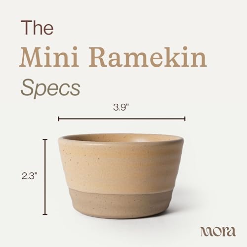 Mora Mini Ramekins Set of 4, 8oz Ceramic Pottery Baking Dishes - Microwave, Oven and Dishwasher Safe - Merrigold - color: Merrigold, size: Mini