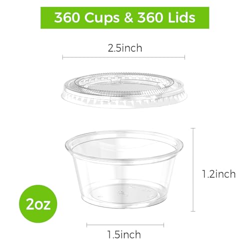 Dealusy 360 Set 2 oz Jello Shot Cups with Lids - size: 2 OZ