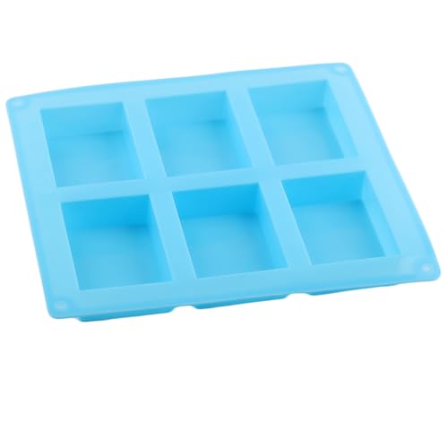 6 Cavity Long Rectangle Bar Silicone Chocolate Molds Set Of 2 - color: Pink and Blue