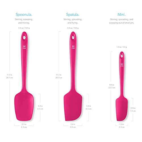 DI ORO Silicone Spatula Set - 600F Heat Resistant, 3-Pc Magenta - color: Magenta