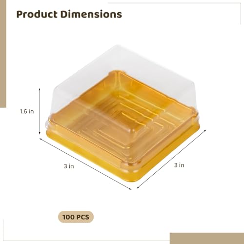 100 Pcs Mini Cupcake Containers, Moon Cake Box with Lids, Mini Cake Containers, Individual Wrapped, Ideal for Party Favors, Baked Goods & Gift Packaging