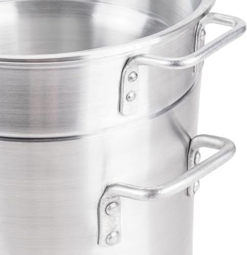 Soro Essentials- 16 Qt. Aluminum Double Boiler Pot with Lid- Steam Melting Stock Pot for Butter Chocolate Cheese Caramel Fondue Candy Dessert and Sauces - size: 16 Quarts
