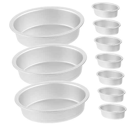 Hemoton 10-piece Oval Cake Mold Set Mini Oval Cheesecake Pans Baking Pan for Bread Flan Mold Egg Tart and Layered Desserts Aluminum Cake Pan 3.38X2.48X0.98 inch
