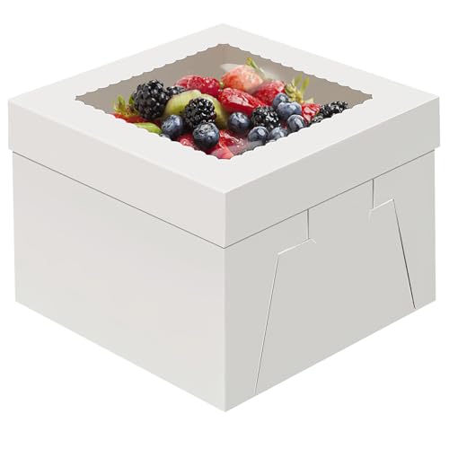 WINKIO Cake Boxes 12 inch, Cake Carrier Holder, Storage Transport Container - size: 12x12x6