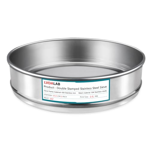 7.9" (20cm) 304 Stainless Steel Lab Sieve, 100 Mesh (0.15mm) Screen Sifter - size: 100Mesh(0.15mm)/Ф7.9in