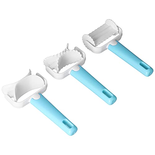 3Pcs Rolling Pastry Cutter set|Round Roller Fondant Slicer|DIY Dough Cutter Roller Baking Accessory for Wonton Biscuit Cookies Dumpling Cake Making cookie cutter