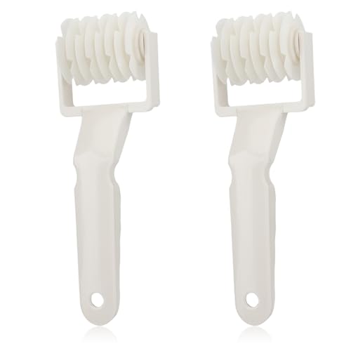 2PCS Lattice Roller Cutter, Reusable ABS Pie Pizza Cookie Dough Roller, Pastry Lattice Blade Tool for Embossing Dough Baking Roller for Bread Pastry Dessert (Fishnet Pattern)