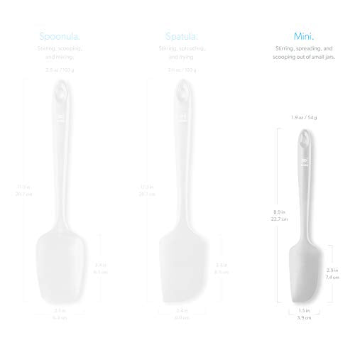 DI ORO Mini Silicone Spatula - Jar Scraper, 600F Heat Resistant, Stone - color: Stone