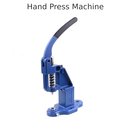Hand Press Machine Set with Essential Dies for Snap Buttons, Grommet Eyelets, Rivets, Popper Fasteners Setting and Hole Punchers - color: Blue Press with Die Set
