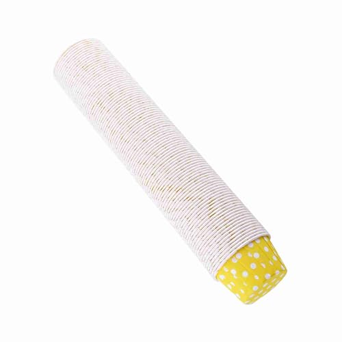 100Pcs Polka Dot Baking Cups, Mini Muffin Cupcake Liners (Yellow) - color: Yellow