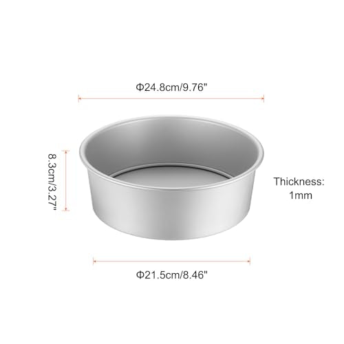 HARFINGTON 2Pcs Round Cake Pan with Removable Loose Bottom 9" Small Cheesecake Pan Anodized Aluminum Nonstick Baking Pan for Wedding Birthdays Party Event - color: Silver Tone, size: 9"