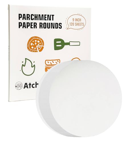 120Pcs 9 Inches Round Parchment Paper for Baking, Unbleached & Pre-cut - color: Food Grade White, size: 9" -120 Pcs