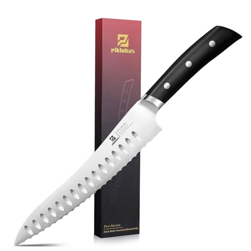 Piklohas Resharpenable Bread Knife for Homemade Bread, 8 Inch - size: 8"