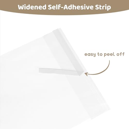 WIKDAY Self Sealing Cellophane Bags 200PCS 7x10 Inche Plastic Photo Sleeves - color: Clear-7"x10"