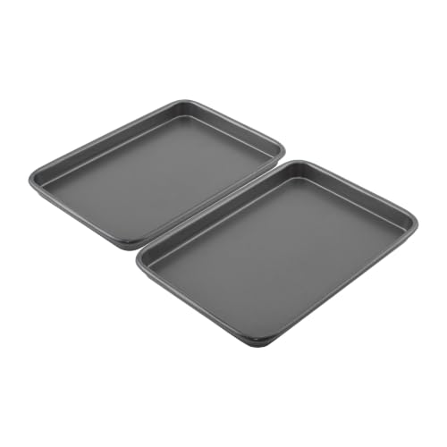 GoodCook Everyday Toaster Oven Mini Baking Sheets Set of 2 Set of 2 Heavy-Gauge Steel Baking Pans with Scratch-Resistant Nonstick, 9 x 6.2-Inch, Gray - size: 9 x 6-Inch (2- Piece Set)