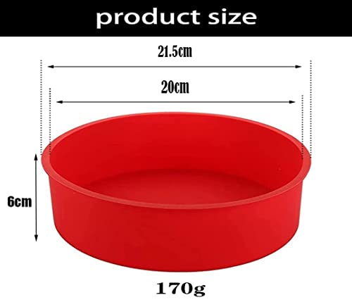 2pcs 8 Inch Silicone Cake Pan for Baking, Round Cake Molds Silicone Baking Pan Non-Stick Quick Release Suitable for Cheesecake Chocolate Cake Brownie Cake puddings - size: 8inch, style: Round