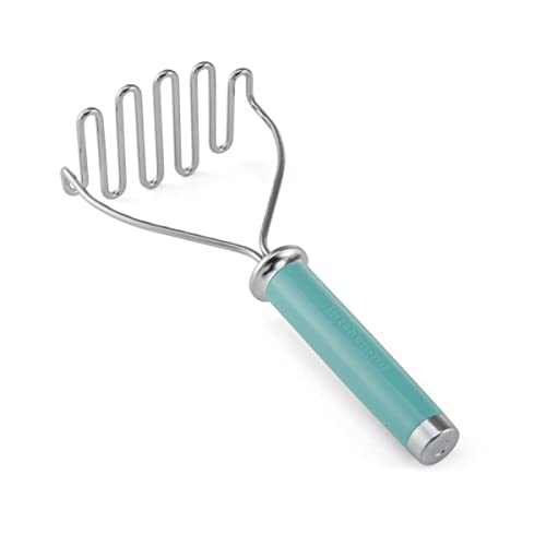 KitchenAid Gourmet Stainless Steel Wire Masher, 10.24-Inch, Aqua Sky - color: Aqua Sky, style: Classic Handle