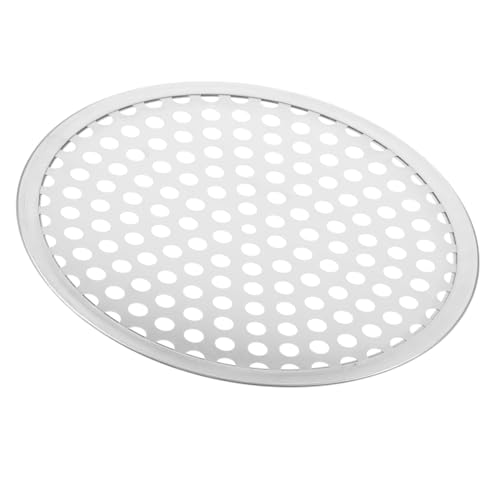 Amosfun 8 inch Round Perforated Stainless Steel Pizza Pan for Oven - size: 20X20X0.5CM