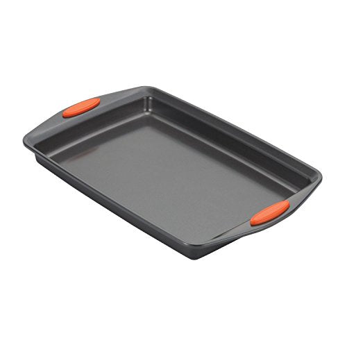 Rachael Ray Yum-o! Nonstick Bakeware Oven Lovin' Cookie Pan Set for Baking - color: Orange Grips